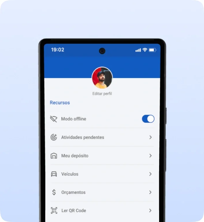 Painel de informações de perfil